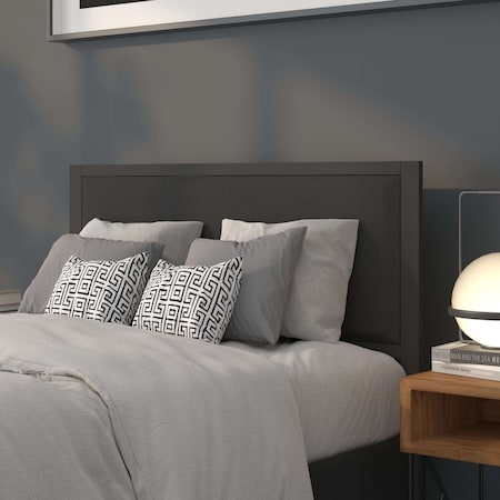 Flash Furniture Melbourne Metal Upholstered Full Size Headboard in Black Fabric HG-HB1717-F-BK-GG